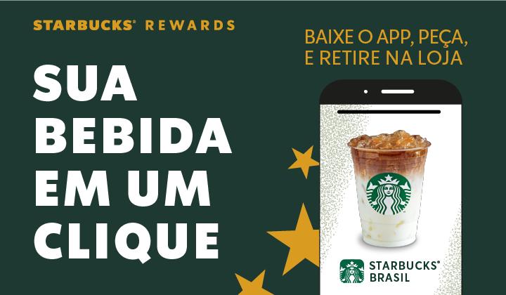 Imagem das promoções e dos produtos oferecidos no starbucks