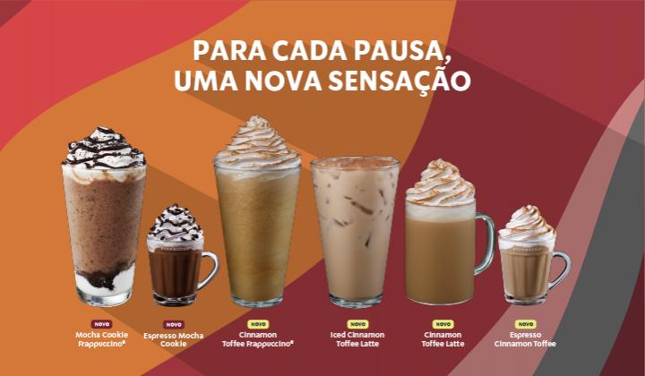 Imagem das promoções e dos produtos oferecidos no starbucks